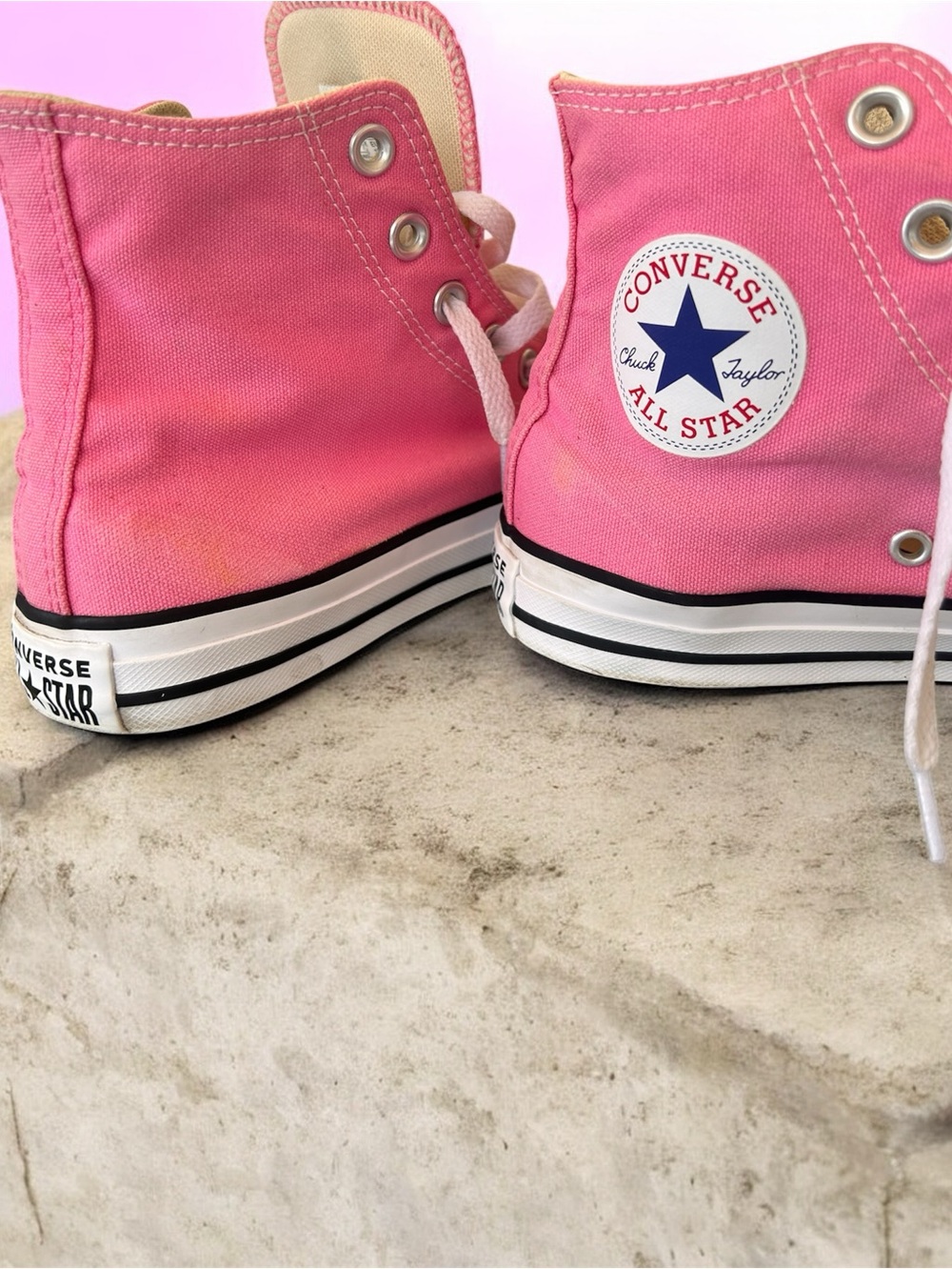 Converse Unisex Hot Pink High-Top Chuck Taylor All Star Sneakers US W7/M5 - Picture 10 of 11